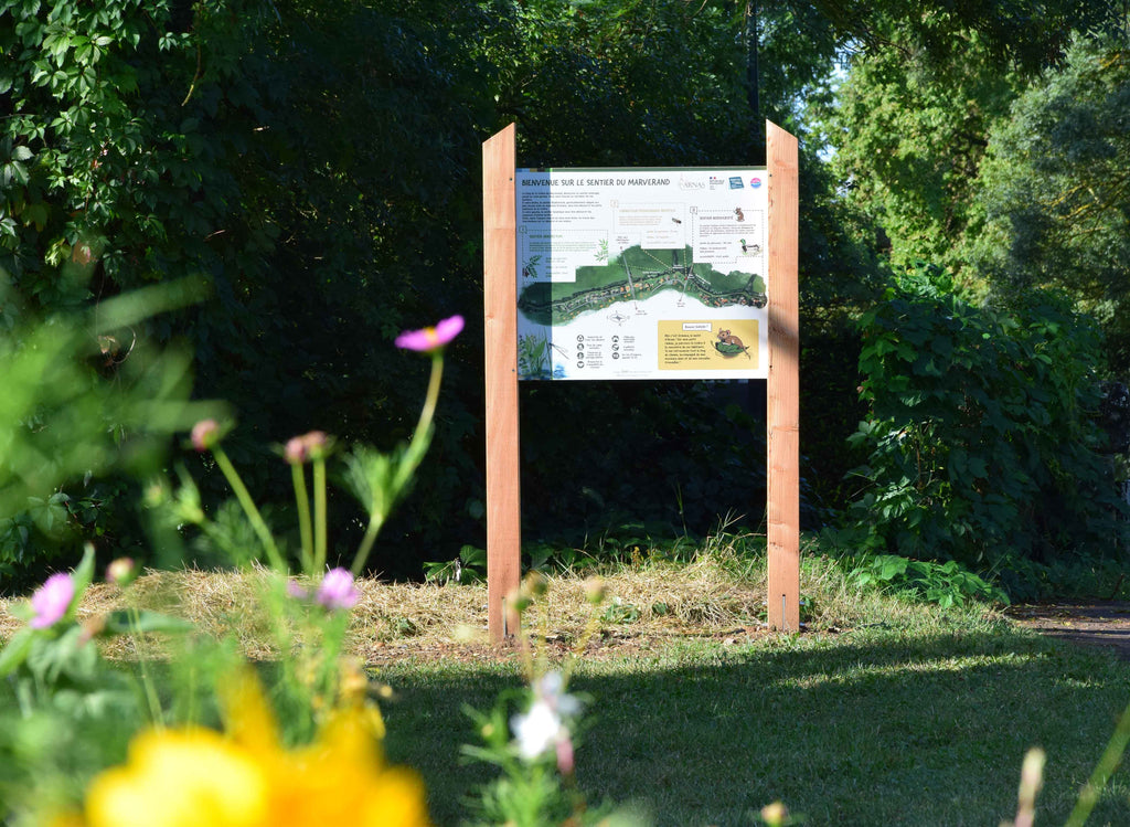 panneau d'accueil de sentier pédagogique, RIS panneau d'information, ARNAS