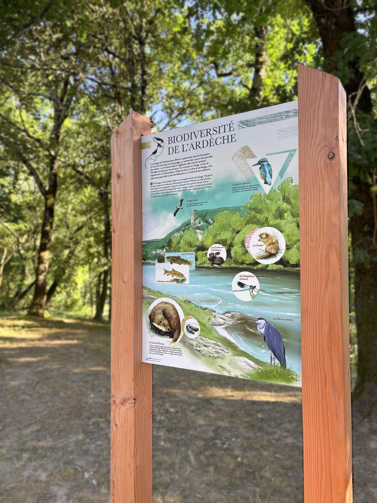 panneau pédagogique, biodiversité, nature, village vacance, ardèche, Collection rivages, signalétique, fabriqué en France