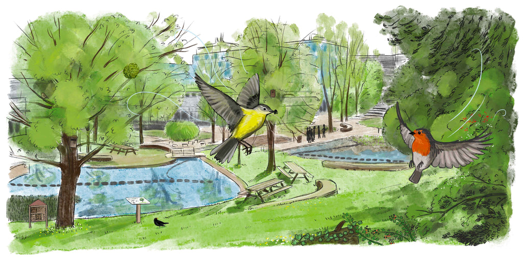 Illustration de parc urbain. Nature, ville, ANT